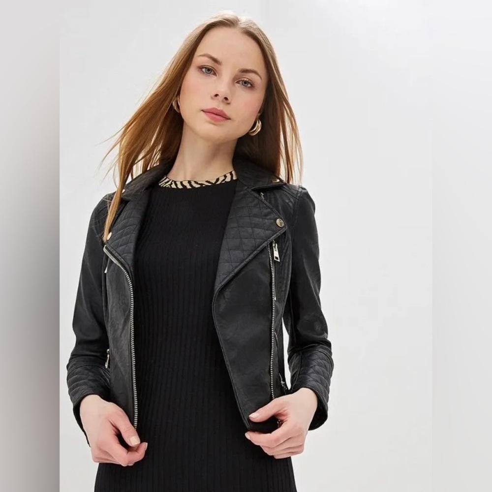 NWT River Island Faux Leather Moto Jacket Size 4